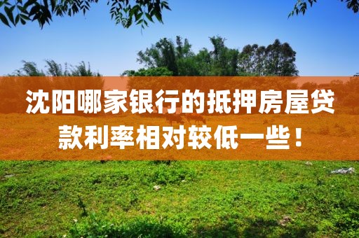 沈阳哪家银行的抵押房屋贷款利率相对较低一些！
